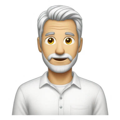 Men-grey-hair-white-shirt-no-beard sticker