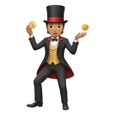 Magician with top hat,Street Performers,background street setup, with coins box, foot path view. sticker
