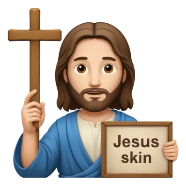 Jésus avec une pancarte dans ses mains dans ses mains sticker