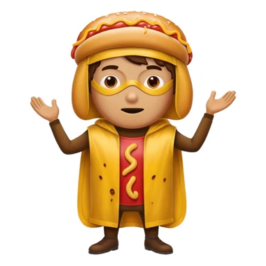 a hero who wear Hotdog costume  with a hero mask  sticker