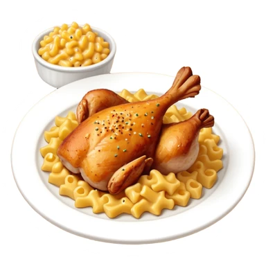 baked chicken with mac and cheese on the side sticker