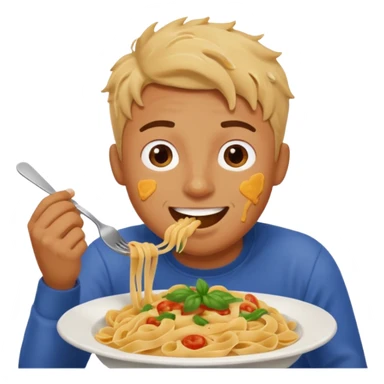 Guy eating pasta  sticker