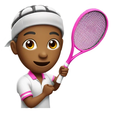 tennis player with pink racket sticker