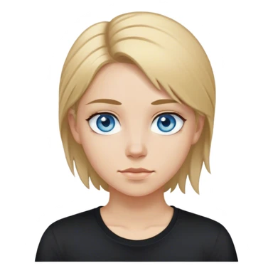 Lesbian girl  blue eyes black shirt dirty blonde hair sticker