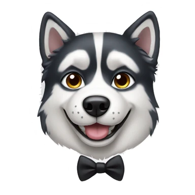 Husky dog wearing tuxedo with mustache  sticker