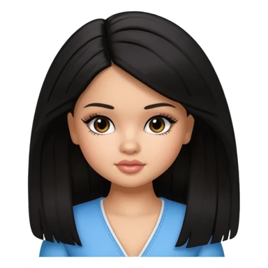 selena gomez as pretty bratz baddie, black hair sticker