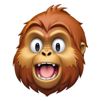Cinematic Cute Yawning Orangutan Portrait Emoji, Head tilted slightly with a dramatic, wide-open yawn, showcasing a richly textured face with half-closed, sleepy eyes and a relaxed, open expression, Simplified yet irresistibly adorable features, highly detailed, glowing with a soft, cozy jungle glow, high shine, relaxed yet expressive, stylized with a dash of whimsical charm, soft glowing outline, capturing the essence of a drowsy yet affectionate guardian that appears ready to stretch out for a nap! sticker