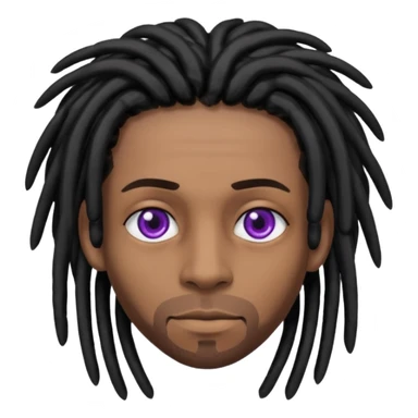 Brown skin male with black dreads and purple eyes  sticker