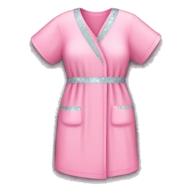 Pink hospital gown with glitter sticker