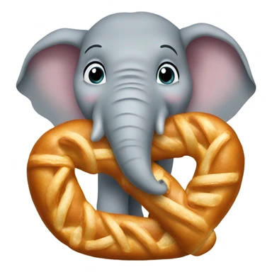 Elephant eating a pretzel sticker