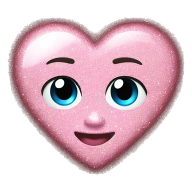 Baby pink glitter heart  sticker