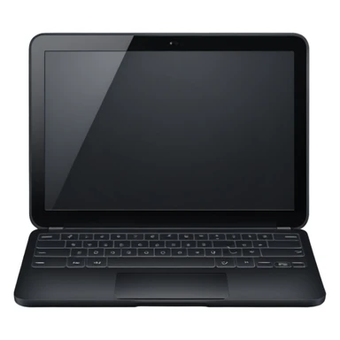 simple black laptop no visible keys sticker