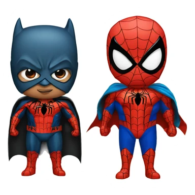 spiderman and batman with a bow on their head  sticker