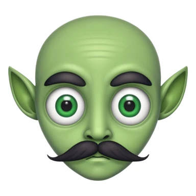 alien with mustache sticker