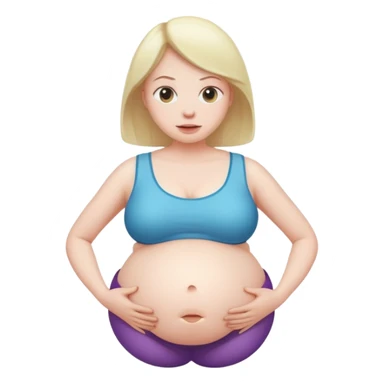 woman with inflated belly sticker