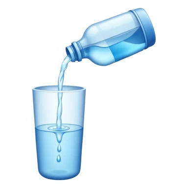 bottle of water being poured out sticker