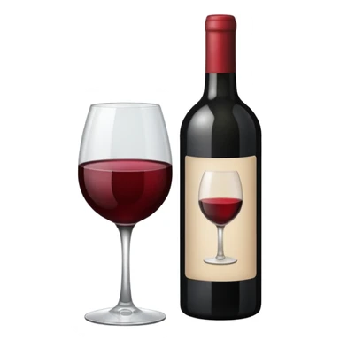 bottle of wine and glass black sticker