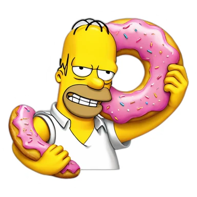 Homer simpson with donut sticker