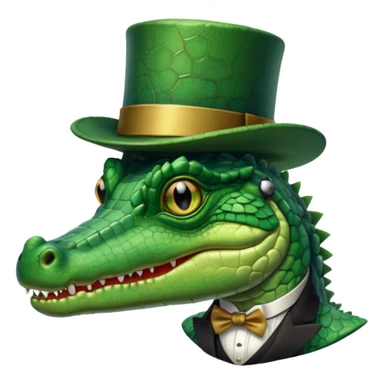 Crocodile with a top hat and monocle sticker