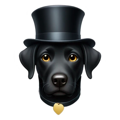 Black lab wearing a top w sticker