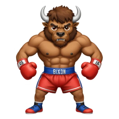 Bison as a boxer sticker