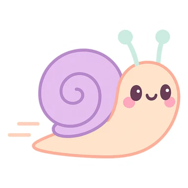 a fast snail, playful and cute sticker