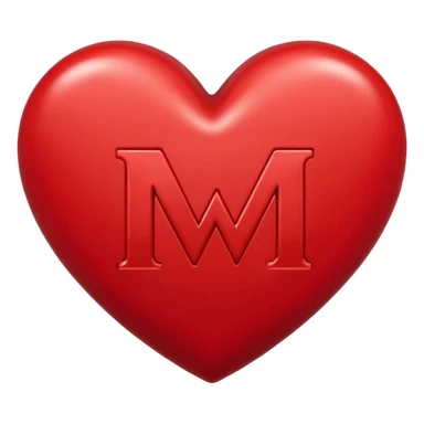the letters M + V, in a heart  sticker