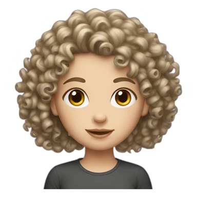 curly hair white girl sticker