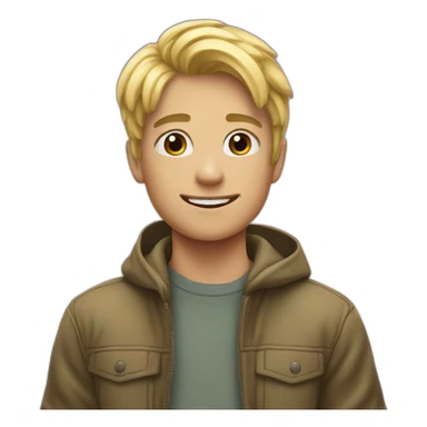 blonde boy in outdoor sky sticker