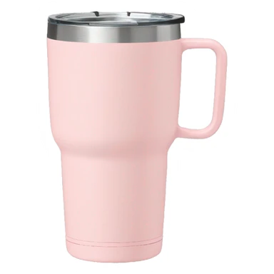 Light pink 40oz Stanley tumbler with handle sticker