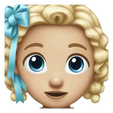 Baby blue bow emoji  sticker