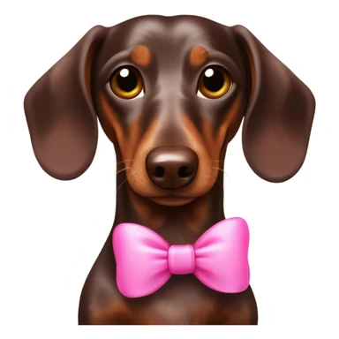 Chocolate dapple dachshund with pink bow  sticker