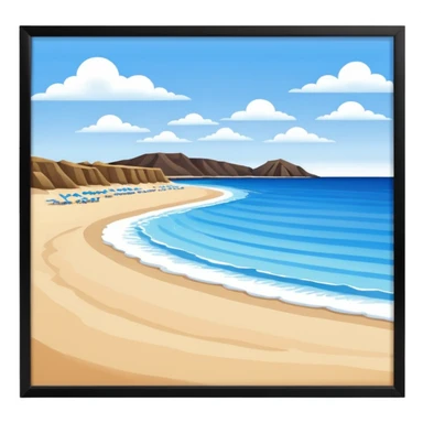 playa paisaje sin que sea un cuadro y que el cielo azul y la arena esten recortada sticker