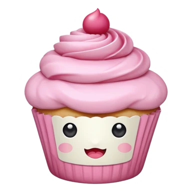 **“Kawaii pembe cupcake, üstünde fiyonk, pastel tonlar, sticker