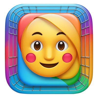 overlapping images, one realistic and one digital grid sticker