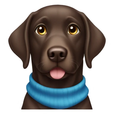 Chocolate labrador named Haru with Blue eyes sticker