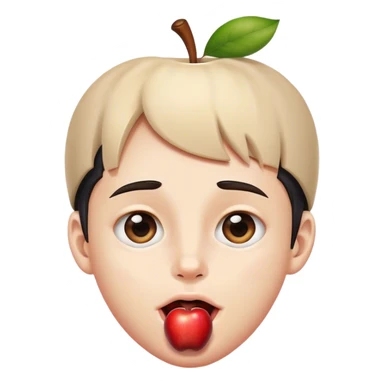 Levi with apple on head tongue poking out  sticker