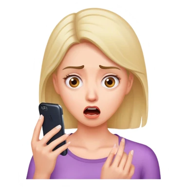 ŴWoman looking at cell phone shocked sticker