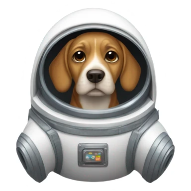Dog wearing a hoodie in a space suit in a rocket ship in space sticker