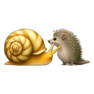 a snail and a hedgehog kissing sticker