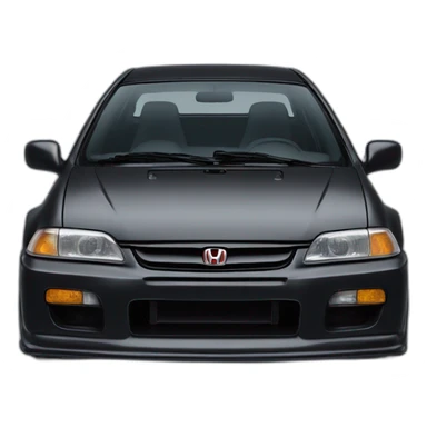honda civic ek9 black color front view sticker