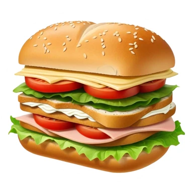 sandwich with turkey, lettuce, pickles, mayonnaise, and tomatoes side view sticker