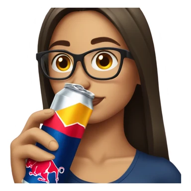 Brunette woman Drinking Red Bull sticker