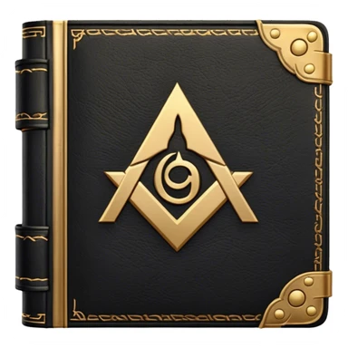 A black and gold book with an aged leather texture, embossed with an alchemical symbol, a compass, or a forging hammer, exuding wisdom, mastery, and the relentless pursuit of greatness. - book on mastery  sticker