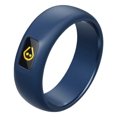 smart tech ring in #232952 (dark blue) color. Plain band with sensors visible inside sticker