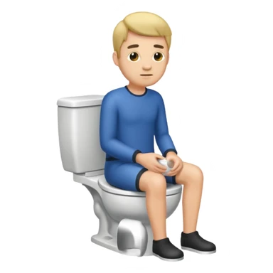 Man sitting on toilet sticker