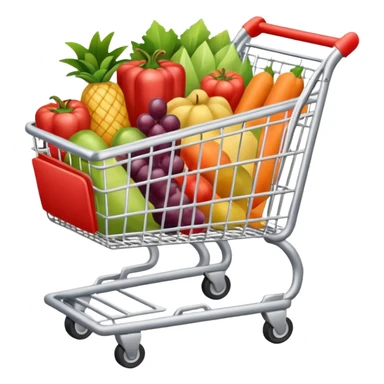 shopping cart silver with stuff sticker