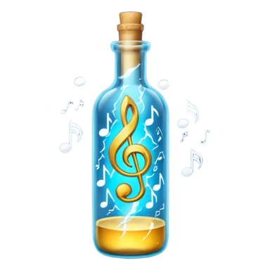 lightning bolt and musical notes in a bottle  sticker
