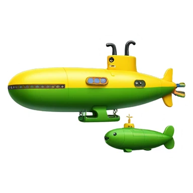 yellow submarine with green torpedo sticker