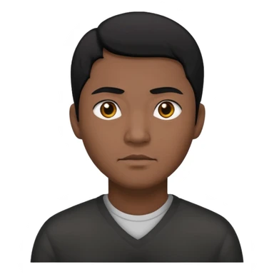 Dark Asian man with black hair black eyes sticker